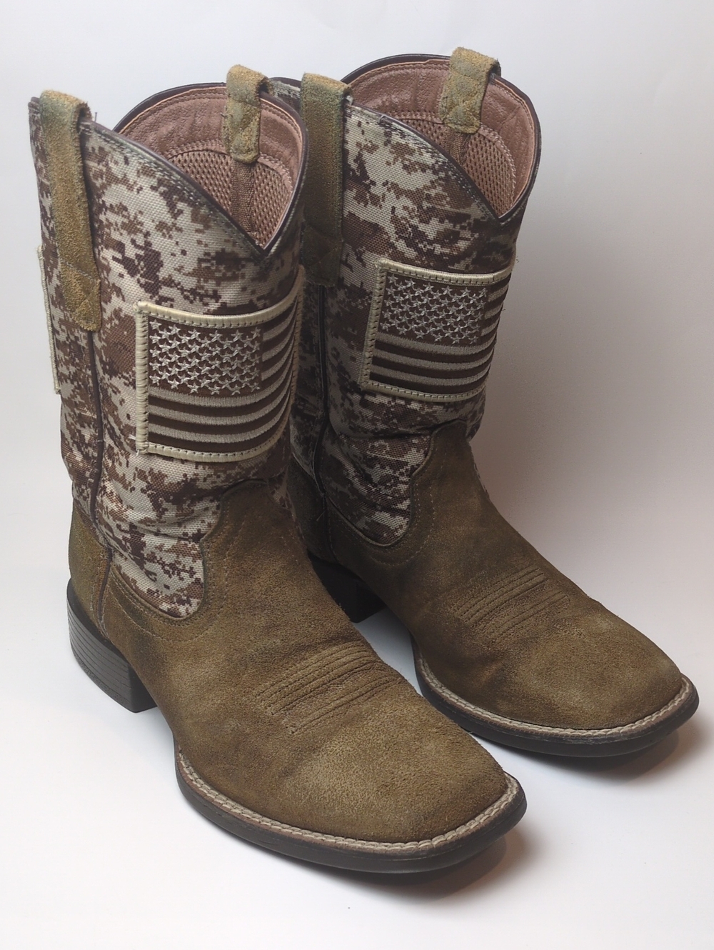 Ariat Men's Patriot Sand Storm Camouflage Suede Cowboy Boots 8D